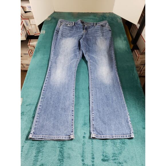 Mossimo Jeans Size 14 Womens Blue Stretch Pants Denim Ladies Mid Rise Bootcut - Picture 1 of 11